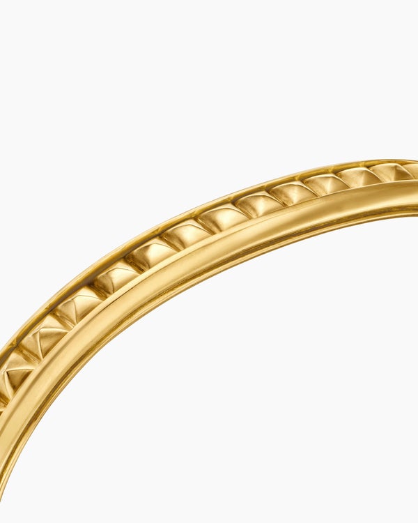 Pyramid Cuff Bracelet in 18K Yellow Gold, 7mm