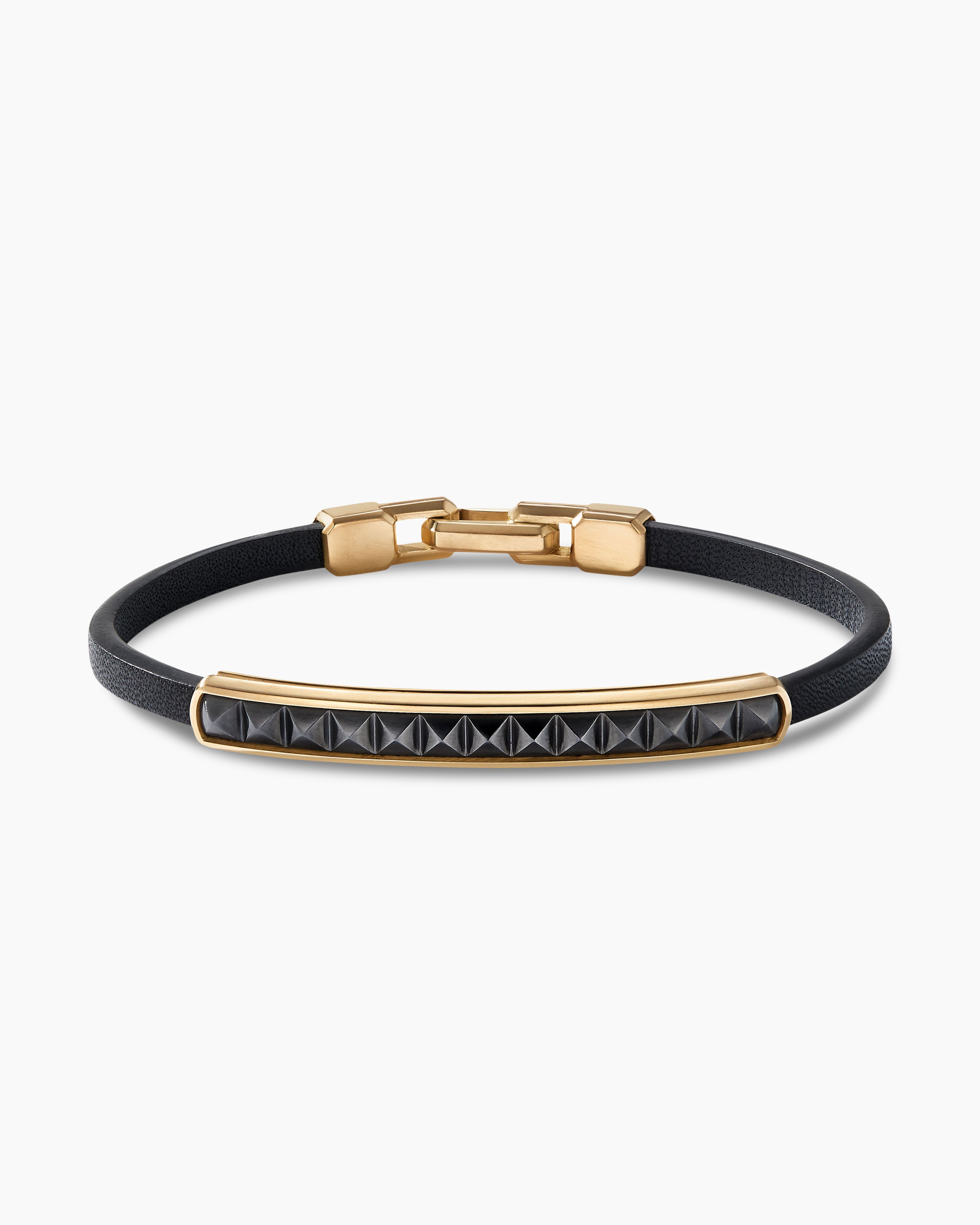 John Hardy Men's Bamboo Black Leather Bracelet | Fink's