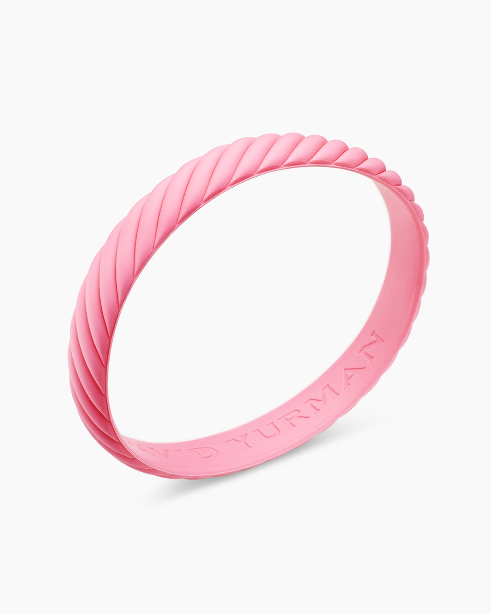 Cable Bracelet in Pink Rubber, 10mm