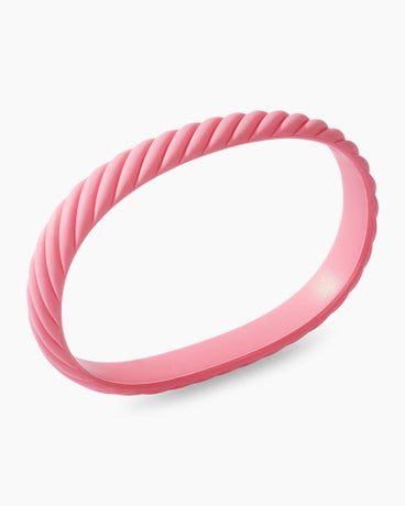 Cable Bracelet in Pink Rubber, 10mm