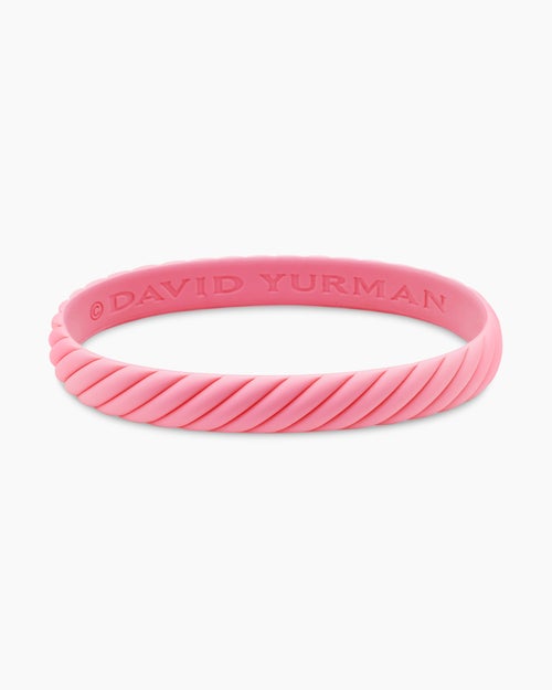 Cable Bracelet in Pink Rubber, 10mm