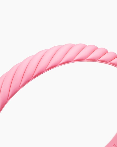 Cable Bracelet in Pink Rubber, 10mm