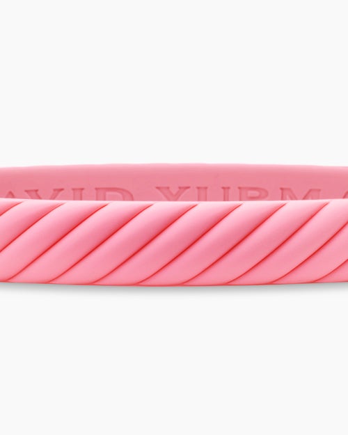 Cable Bracelet in Pink Rubber, 10mm