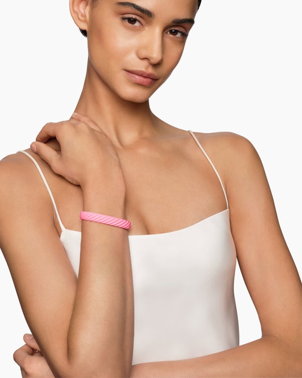 Cable Pink Rubber Bracelet, 10mm