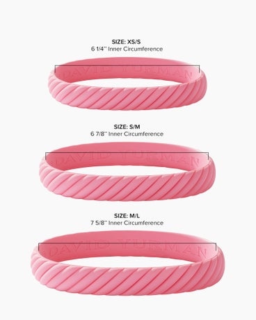 Cable Bracelet in Pink Rubber, 10mm