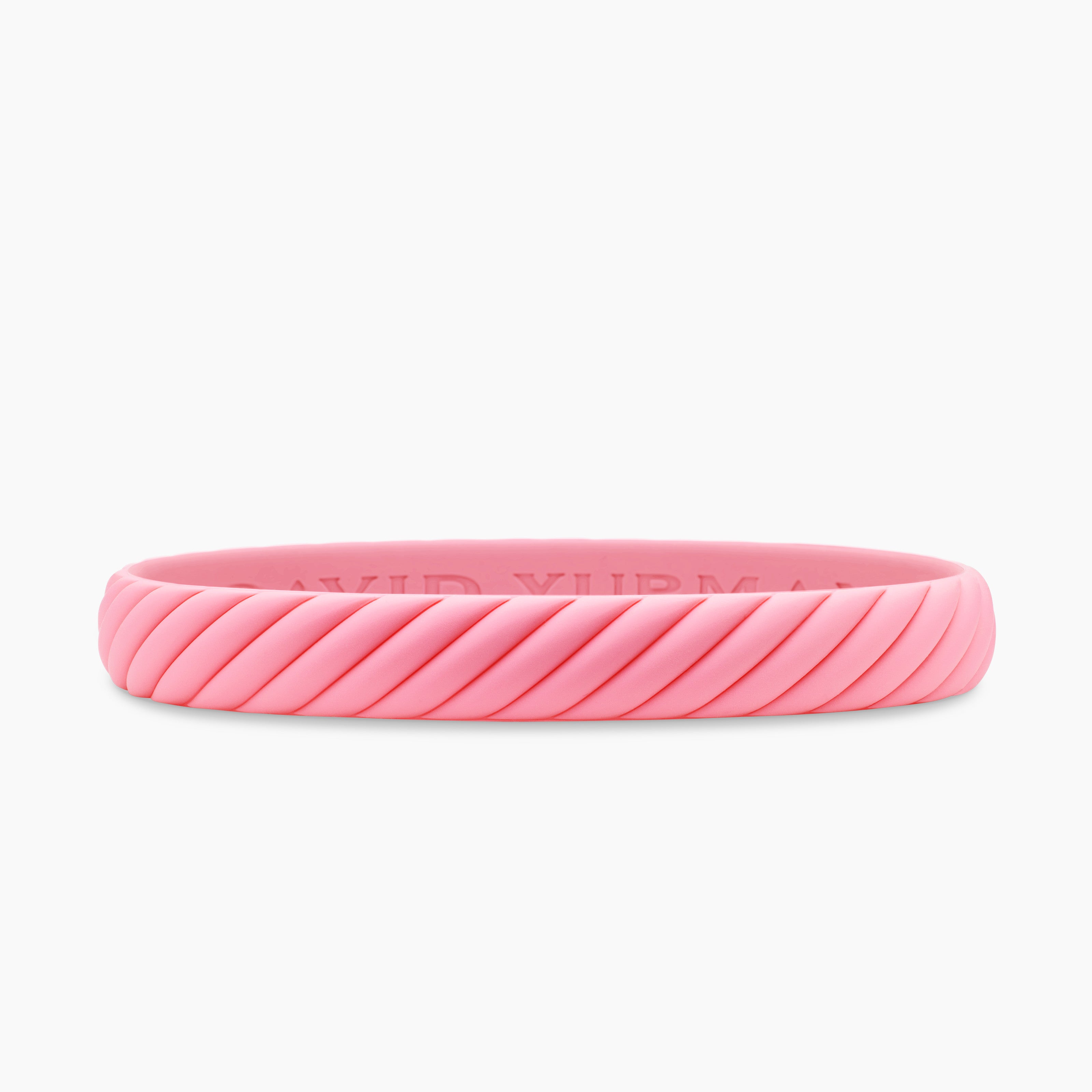 Cable Bracelet in Pink Rubber, 10mm