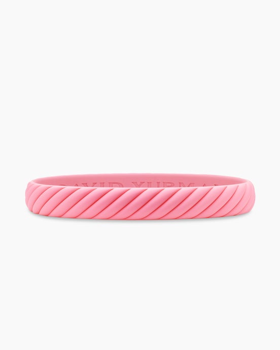 Cable Bracelet in Pink Rubber, 10mm