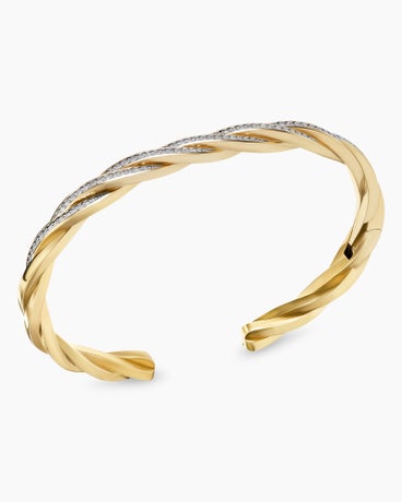 DY Helios™ Cuff Bracelet in 18K Yellow Gold with Diamonds, 6mm