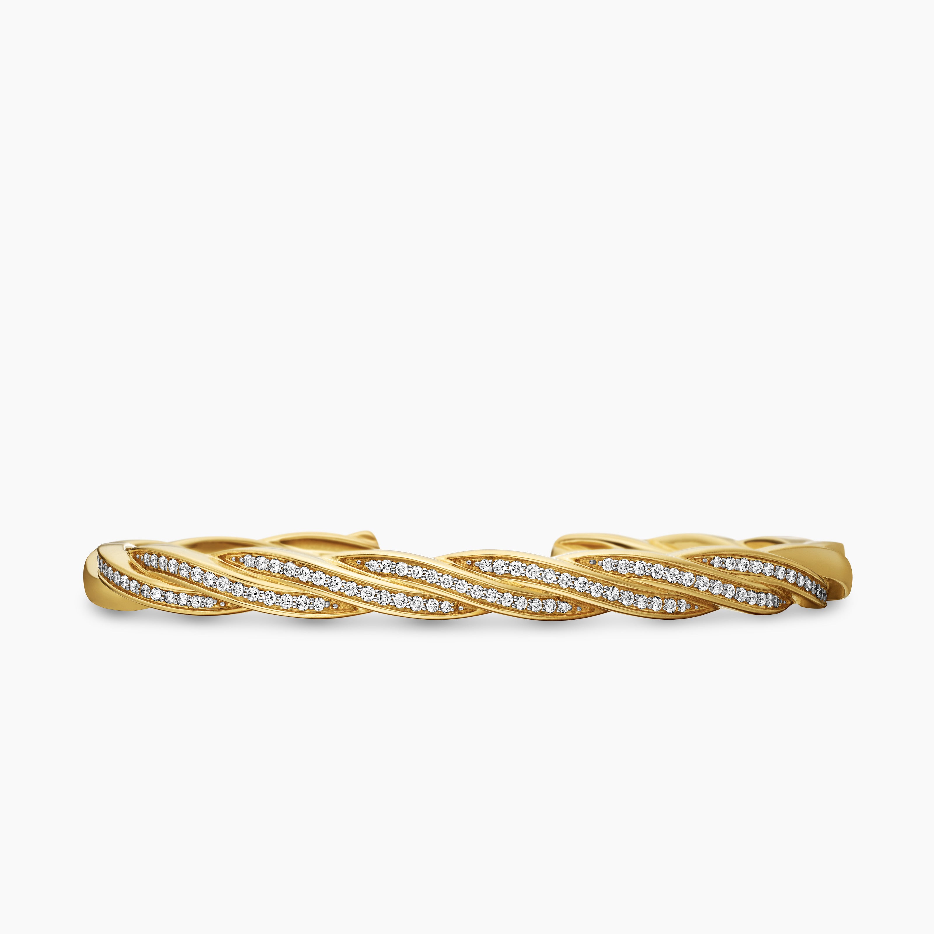 Mens DY Helios Cuff Bracelet in 18K Yellow Gold, 6mm