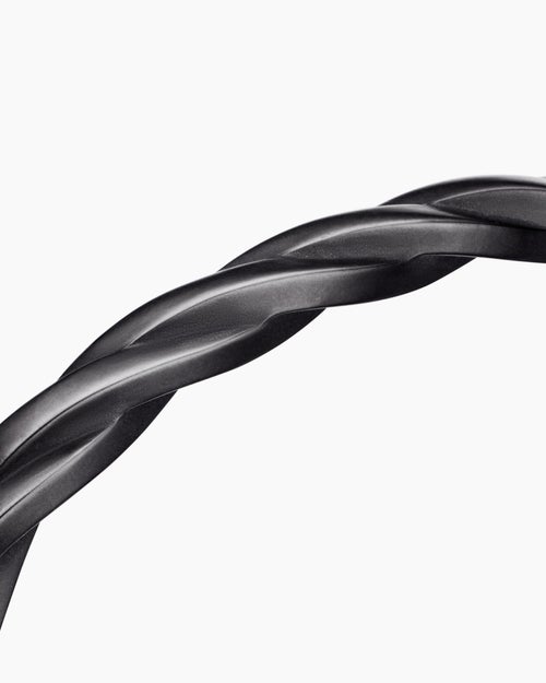 Mens DY Helios Cuff Bracelet in Black Titanium, 6mm