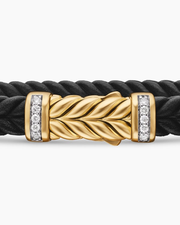 bracelet manchette HEX en caoutchouc noir avec or jaune 18 carats, 950 $.
