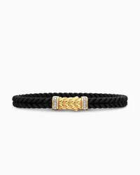 Chevron Bracelet  in Black Rubber with Black Titanium, 6mm