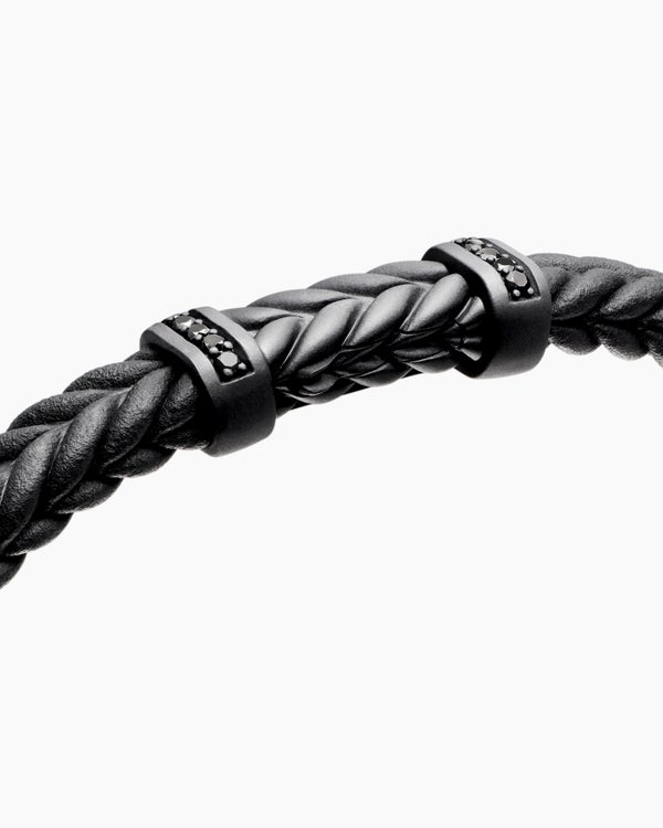Bracelet Chevron en caoutchouc avec titane noir, 6 mm