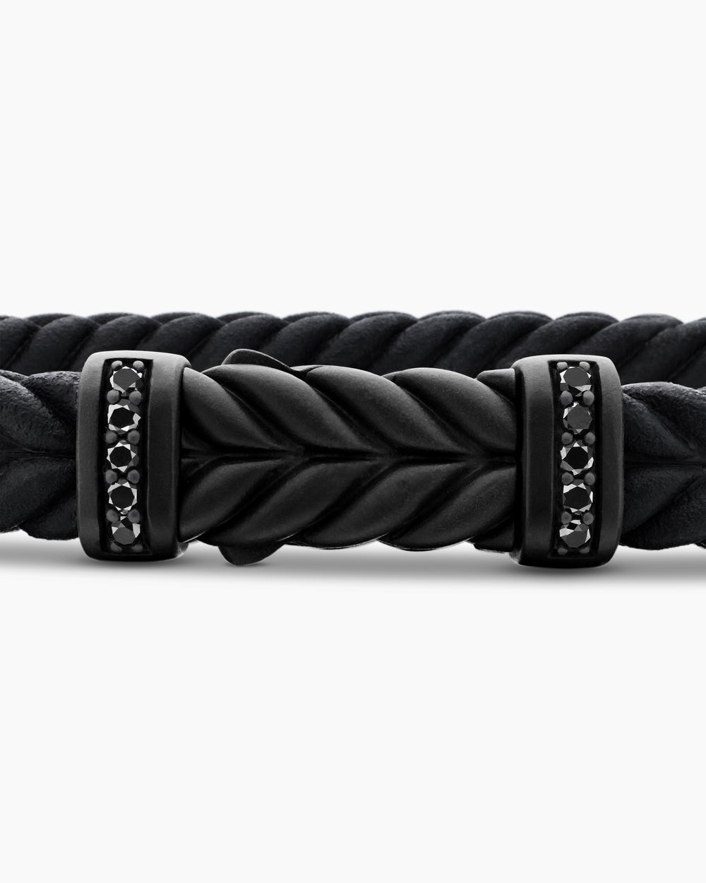 Mens Chevron Rubber Bracelet with Black Titanium, 6mm