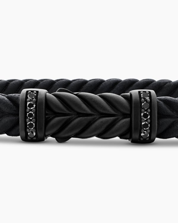 Bracelet Chevron en caoutchouc avec titane noir, 6 mm