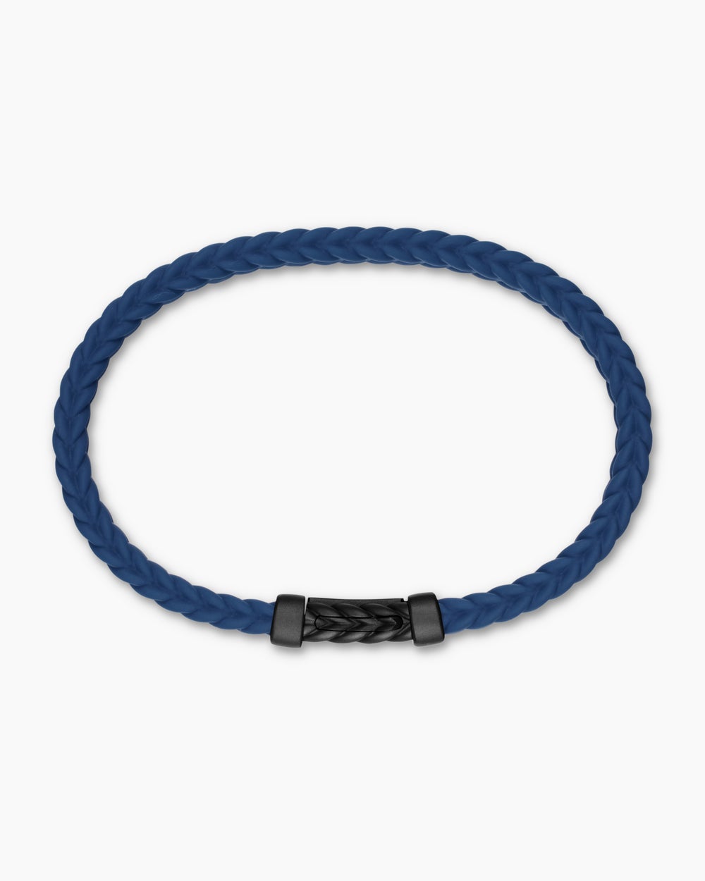 Mens Chevron Rubber Bracelet with Black Titanium, 6mm