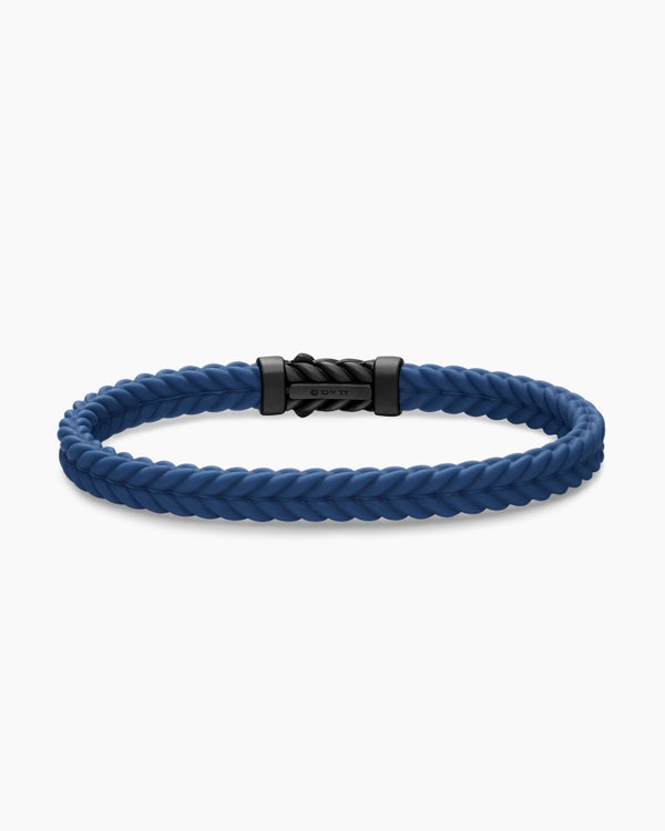 Bracelet Chevron en caoutchouc avec titane noir, 6 mm