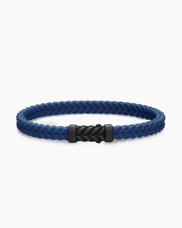 Bracelet Chevron en caoutchouc avec titane noir, 6 mm