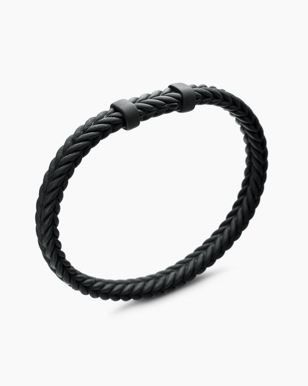 Bracelet Chevron en caoutchouc avec titane noir, 6 mm