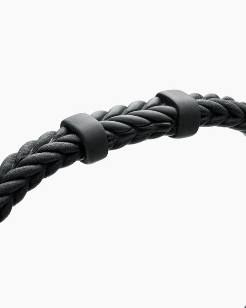 Mens Chevron Rubber Bracelet with Black Titanium, 6mm
