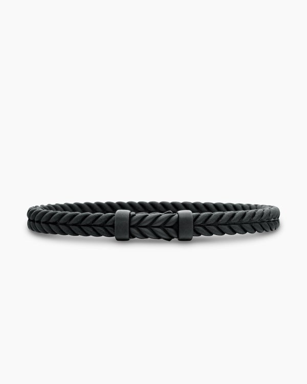 Bracelet Chevron en caoutchouc avec titane noir, 6 mm