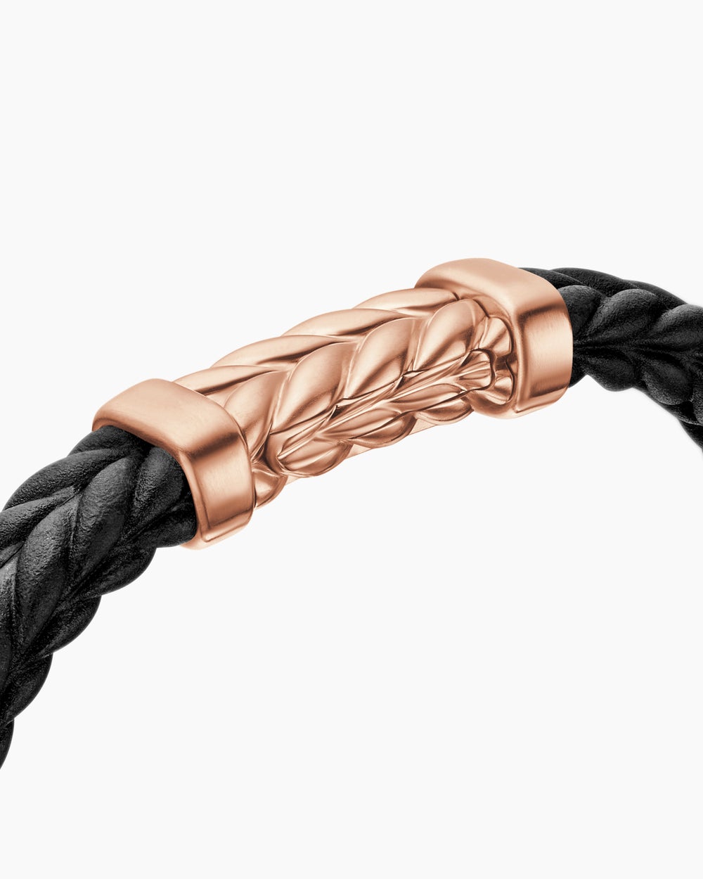 Bracelet Chevron en caoutchouc avec or rose 18 carats, 9 mm hommes