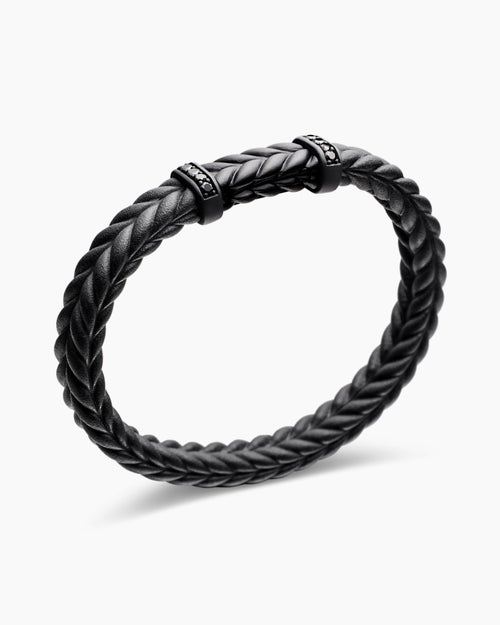 Mens Chevron Rubber Bracelet with Black Titanium, 9mm