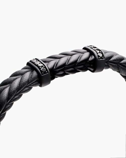 Mens Chevron Rubber Bracelet with Black Titanium, 9mm