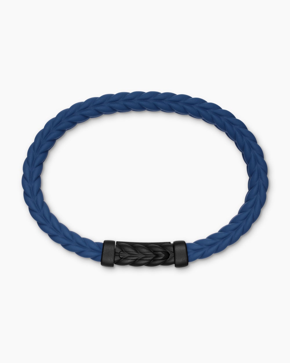 Mens Chevron Rubber Bracelet with Black Titanium, 9mm