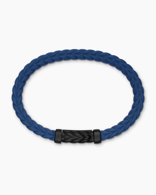 Bracelet Chevron en caoutchouc avec titane noir, 9 mm