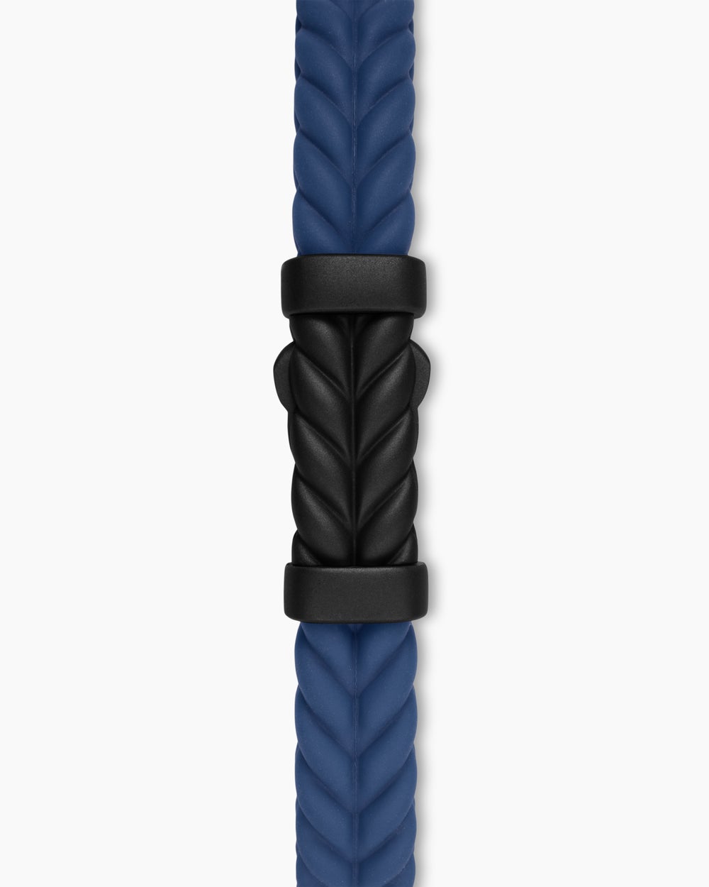 Mens Chevron Rubber Bracelet with Black Titanium, 9mm