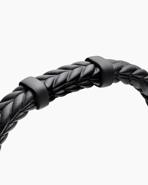 Mens Chevron Rubber Bracelet with Black Titanium, 9mm
