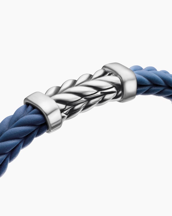 Bracelet de caoutchouc chevron avec argent sterling, 9 mm