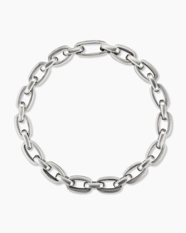 Deco Bevelled Link Bracelet in Sterling Silver with Black Diamonds, 7.5mm