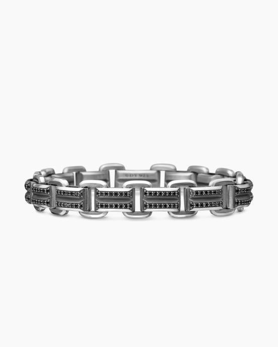 Streamline® Link Bracelet in Sterling Silver with Black Diamonds, 7.5mm