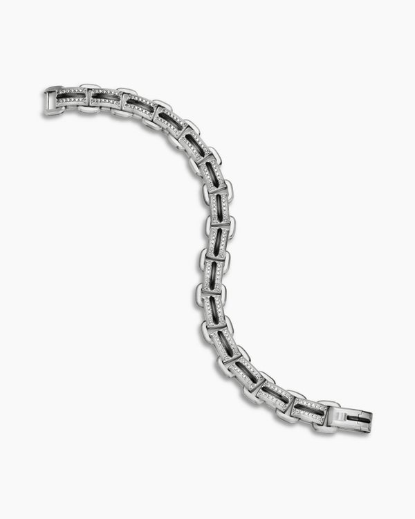 Streamline® Link Bracelet in Sterling Silver with Diamonds, 7.5mm