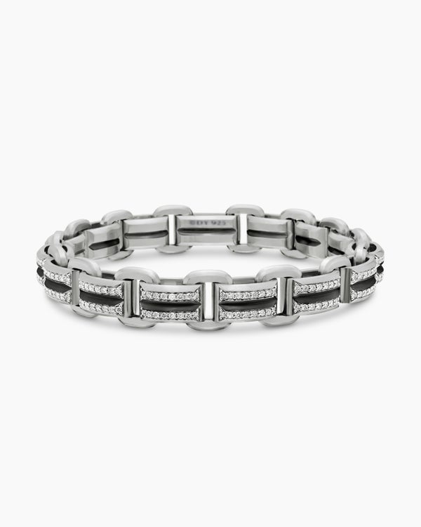 Streamline® Link Bracelet in Sterling Silver with Diamonds, 7.5mm