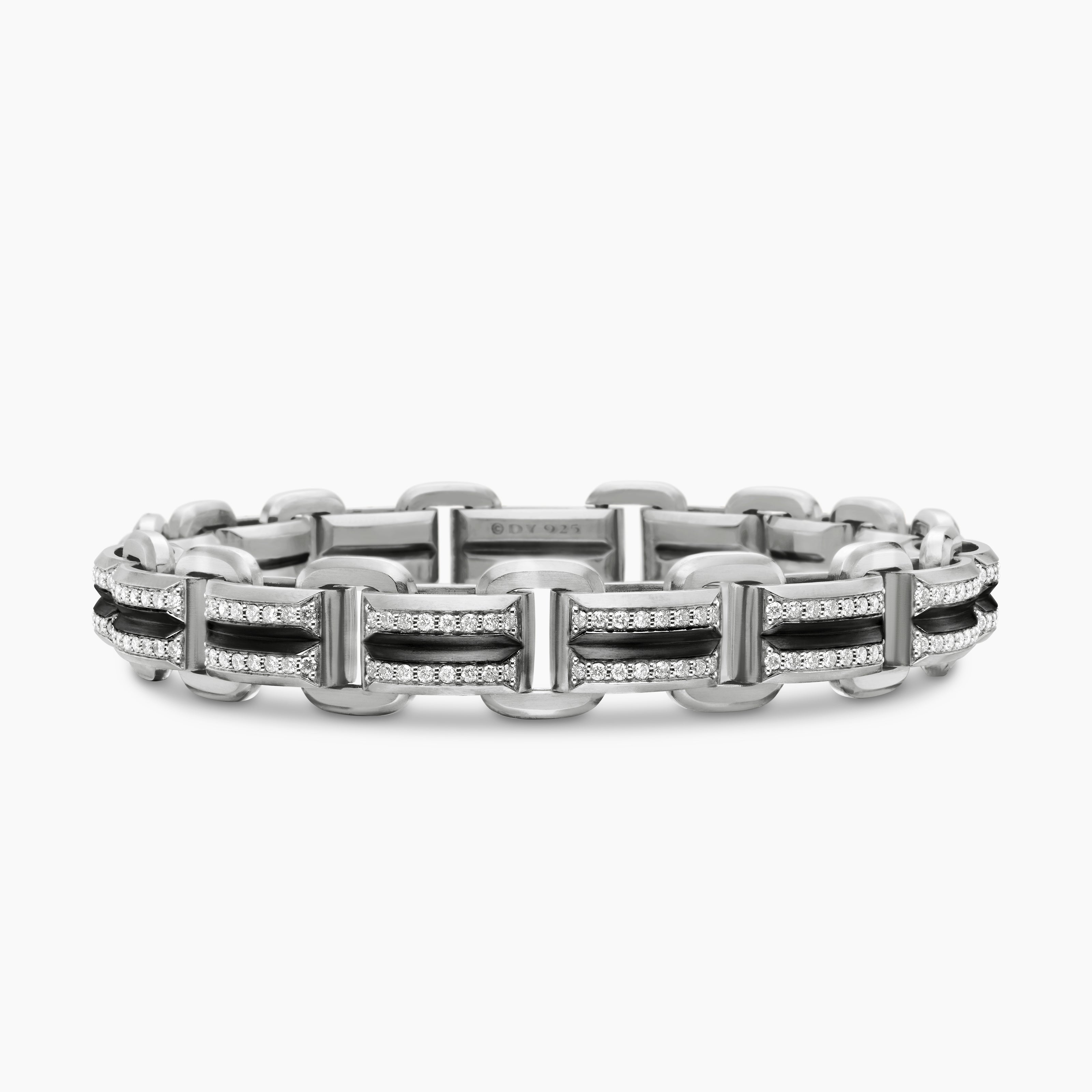 Mens Streamline Link Bracelet in Sterling Silver, 7.5mm
