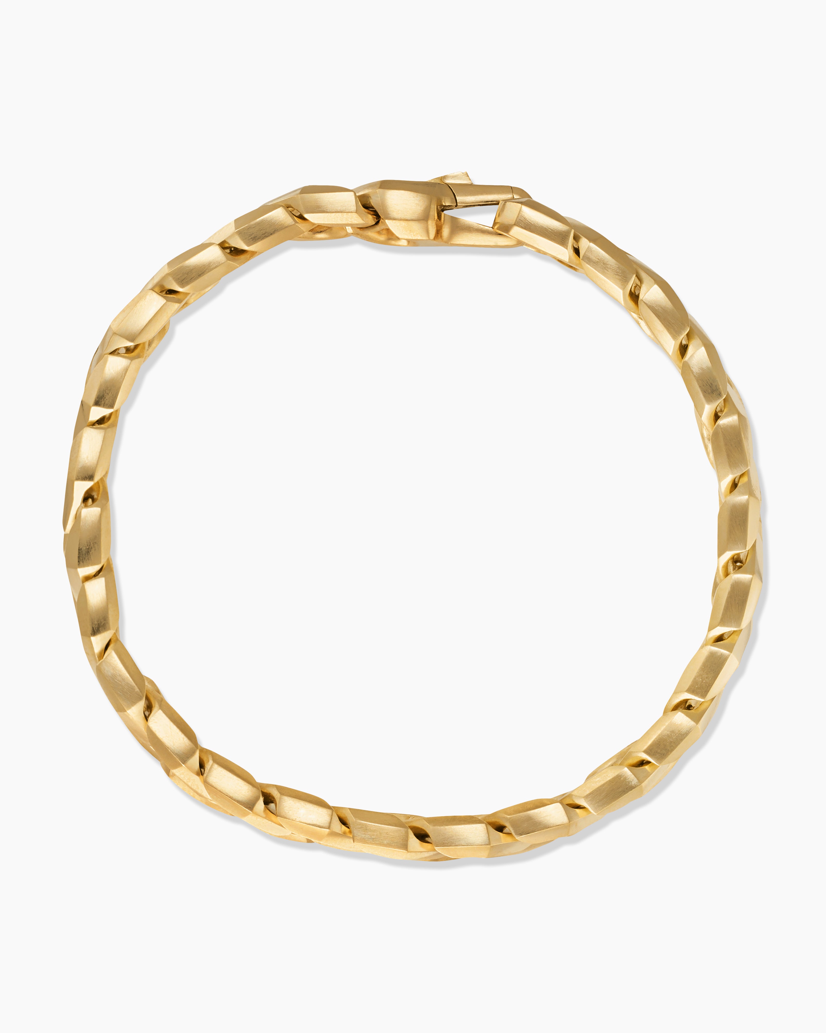Curb Chain Angular Link Bracelet in 18K Yellow Gold, 8.7mm
