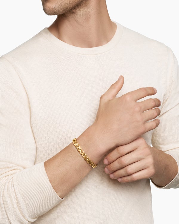 Curb Chain Angular Link Bracelet in 18K Yellow Gold, 8.7mm
