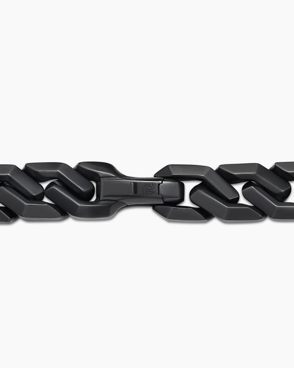 Curb Chain Angular Link Bracelet in Black Titanium, 8.7mm