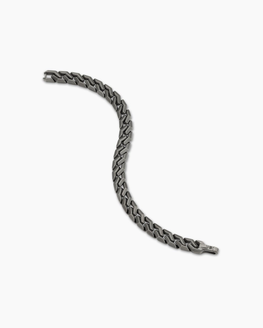 Bracelet à maillons angulaires Curb Chain en titane anthracite, 8,7 mm hommes