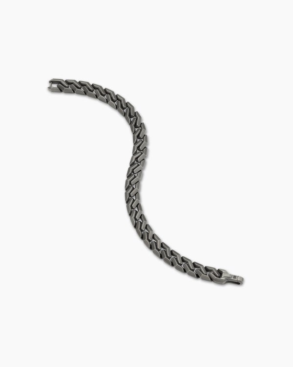 Curb Chain Angular Link Bracelet in Titanium, 8.7mm