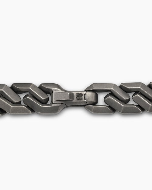 Mens Curb Chain Angular Link Bracelet in Anthracite Titanium, 8.7mm