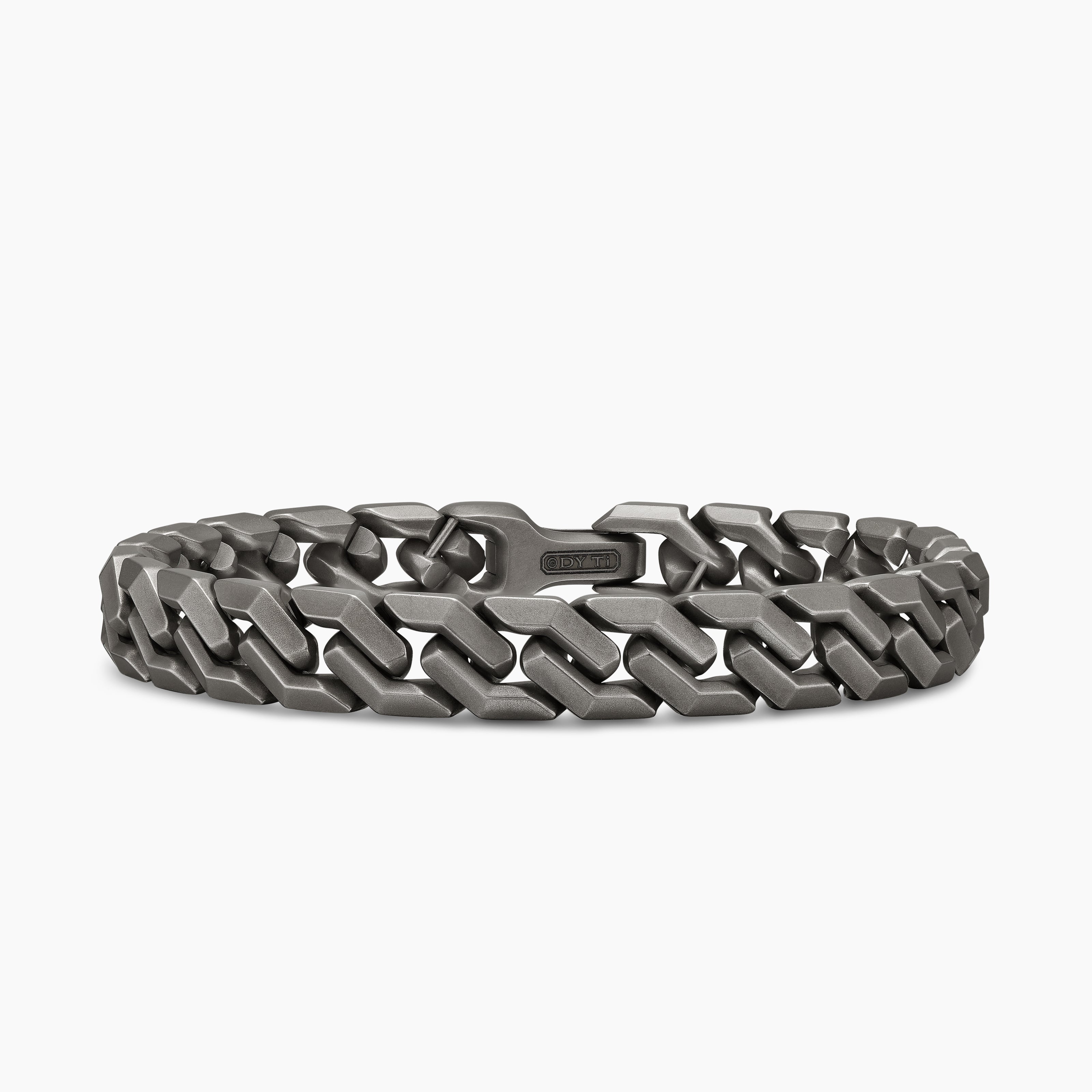 Mens Curb Chain Angular Link Bracelet in Anthracite Titanium, 8.7mm