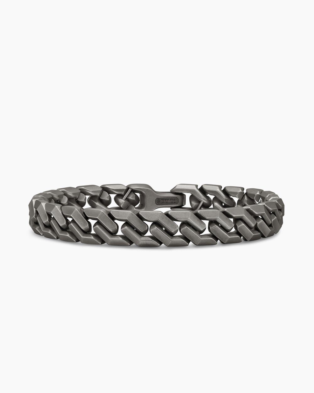 Bracelet à maillons angulaires Curb Chain en titane anthracite, 8,7 mm hommes