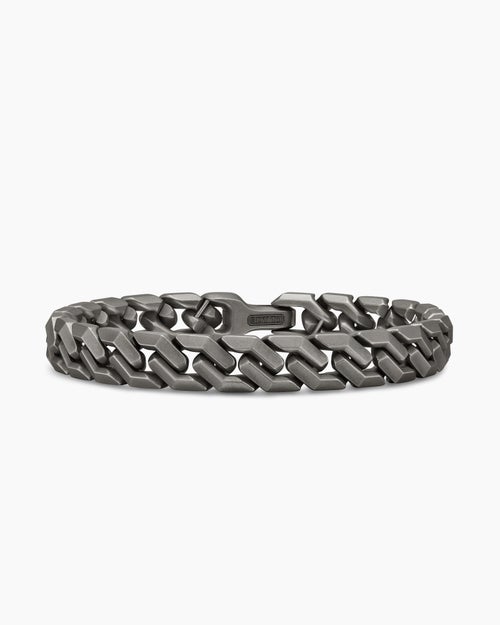Mens Curb Chain Angular Link Bracelet in Anthracite Titanium, 8.7mm