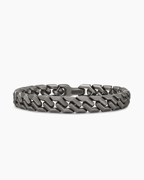 Curb Chain Angular Link Bracelet in Titanium, 8.7mm