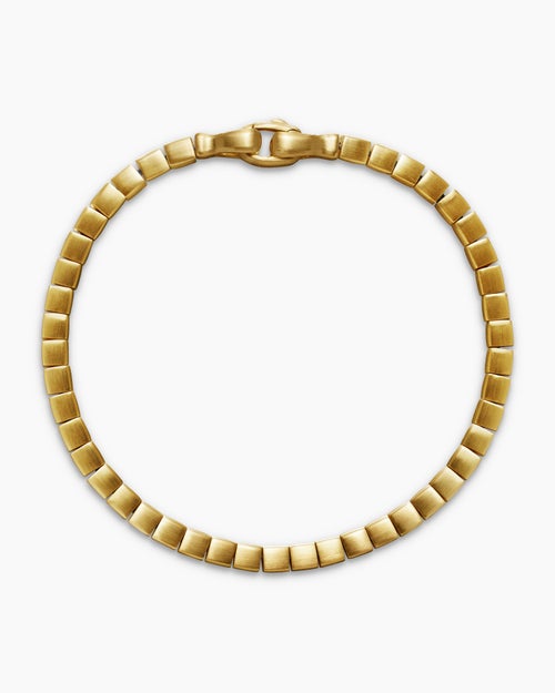 Mens Spiritual Beads Cushion Bracelet with 18K Yellow Gold, 4mm