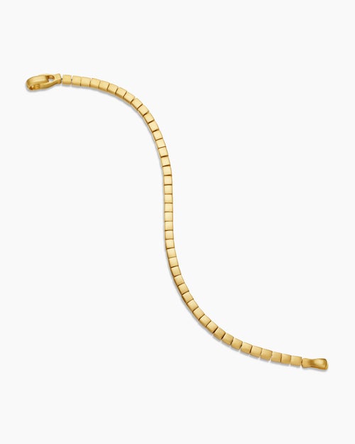 Mens Spiritual Beads Cushion Bracelet with 18K Yellow Gold, 4mm